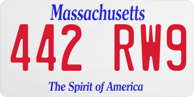 MA license plate 442RW9