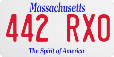 MA license plate 442RX0