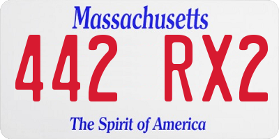 MA license plate 442RX2