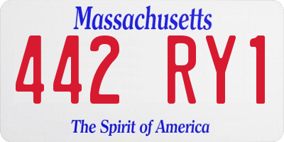 MA license plate 442RY1