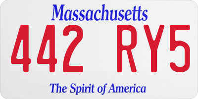 MA license plate 442RY5