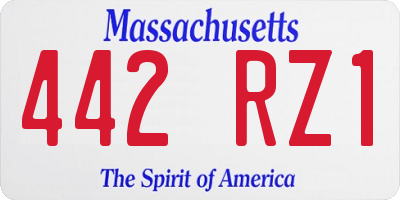 MA license plate 442RZ1