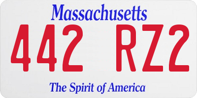 MA license plate 442RZ2