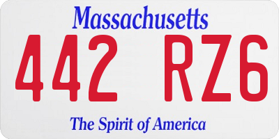 MA license plate 442RZ6