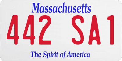 MA license plate 442SA1
