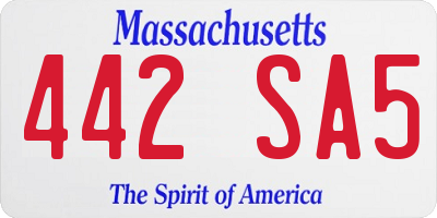 MA license plate 442SA5