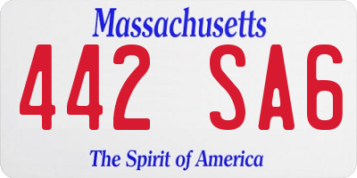 MA license plate 442SA6