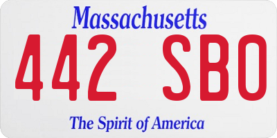 MA license plate 442SB0