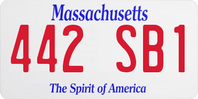 MA license plate 442SB1