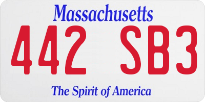 MA license plate 442SB3