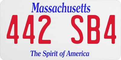 MA license plate 442SB4