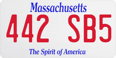 MA license plate 442SB5