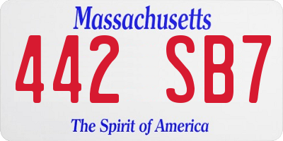 MA license plate 442SB7