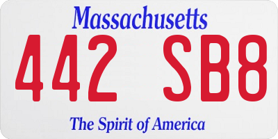 MA license plate 442SB8