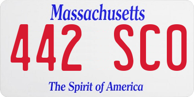 MA license plate 442SC0