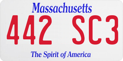 MA license plate 442SC3