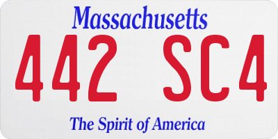 MA license plate 442SC4