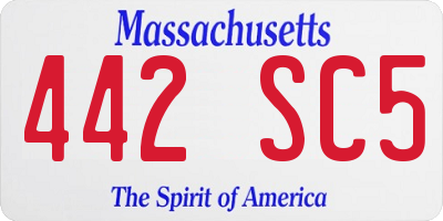 MA license plate 442SC5