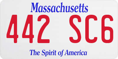 MA license plate 442SC6