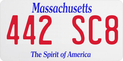 MA license plate 442SC8