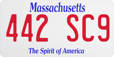 MA license plate 442SC9