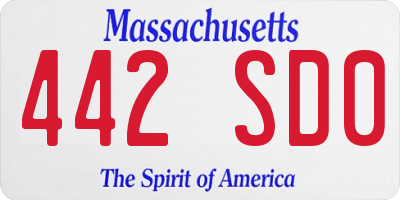 MA license plate 442SD0