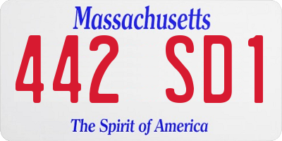 MA license plate 442SD1