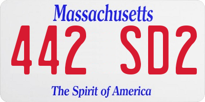 MA license plate 442SD2