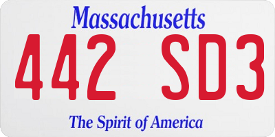 MA license plate 442SD3