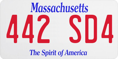 MA license plate 442SD4
