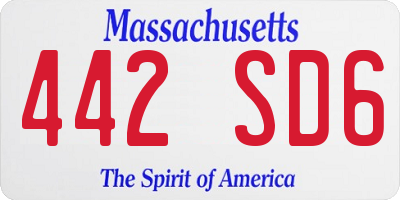 MA license plate 442SD6