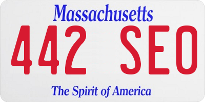 MA license plate 442SE0