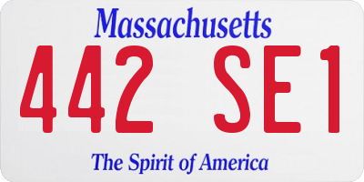 MA license plate 442SE1
