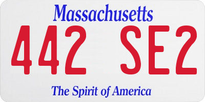 MA license plate 442SE2