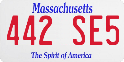 MA license plate 442SE5
