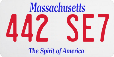 MA license plate 442SE7