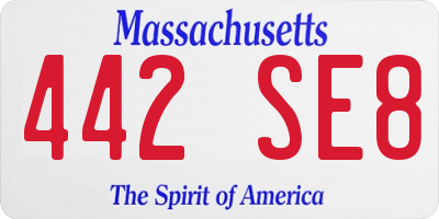 MA license plate 442SE8