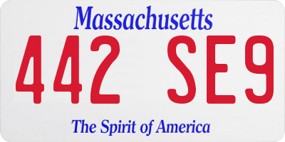 MA license plate 442SE9