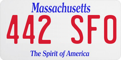 MA license plate 442SF0