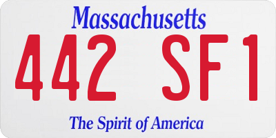 MA license plate 442SF1