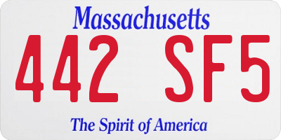 MA license plate 442SF5
