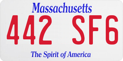 MA license plate 442SF6
