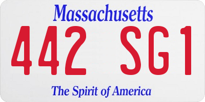 MA license plate 442SG1