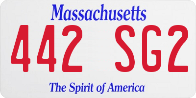 MA license plate 442SG2