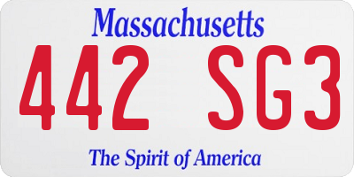 MA license plate 442SG3