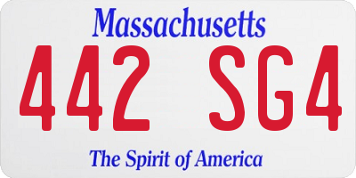 MA license plate 442SG4