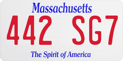 MA license plate 442SG7