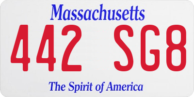 MA license plate 442SG8