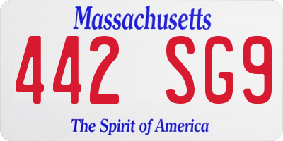 MA license plate 442SG9