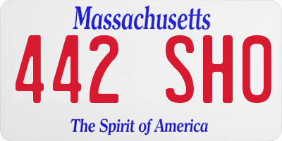 MA license plate 442SH0